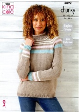 Knitting Pattern - King Cole 5892 - Wildwood Chunky - Ladies Sweaters